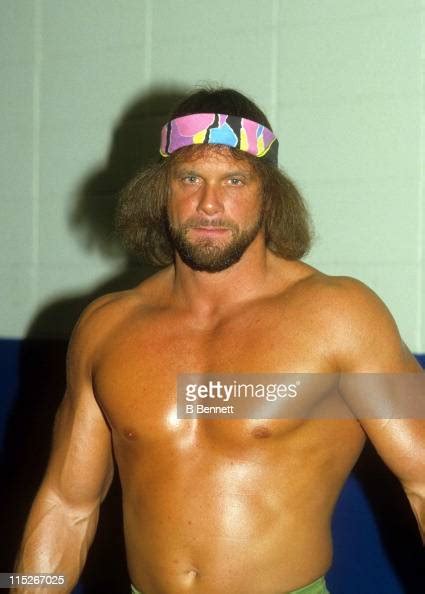 Randy Macho Man Savage Poses For A Portrait Before His Wwf Match