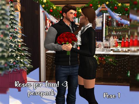 The Sims Resource Roses For Him Pose Pack