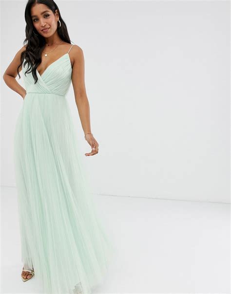 cami pleated tulle maxi dress vlr eng br