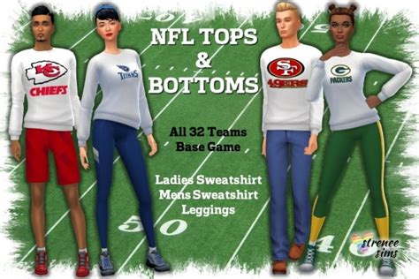 Nfl Tops And Bottoms At Strenee Sims Sims 4 Updates