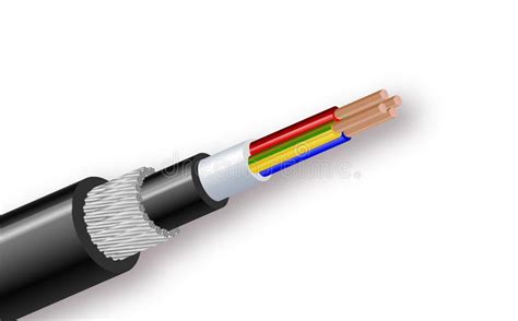 Par Trenzado De La Estructura Del Cable Cable Blindado Hoja Ilustración