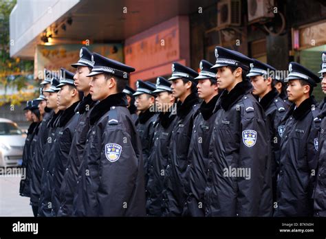 Guangzhou Chinese Police Officers In Formation Stock Photo Alamy