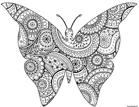 Coloriage Insecte Papillon Avec Zentangle Paisley Motifs Par Art