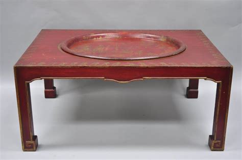 Find trays in a variety of styles perfect for any modern space. Red Chinoiserie Oriental Coffee Table with Removable Tole ...