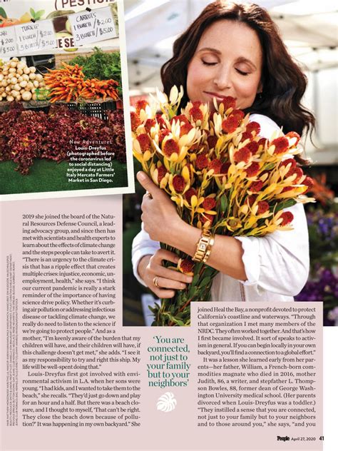 Learn how you can help: JULIA LOUIS-DREYFUS in People Magazine, April 2020 ...