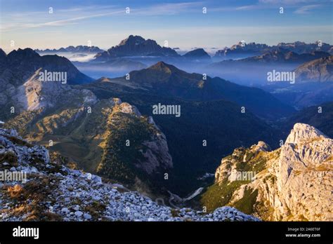 The View From Monte Lagazuoi In The Early Morning In The Italian