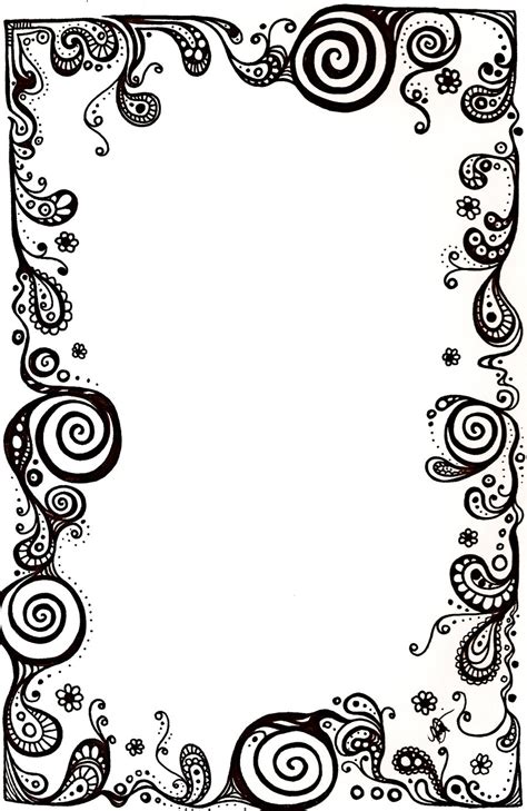 Black And White Paisley Border Clip Art Clipart Best