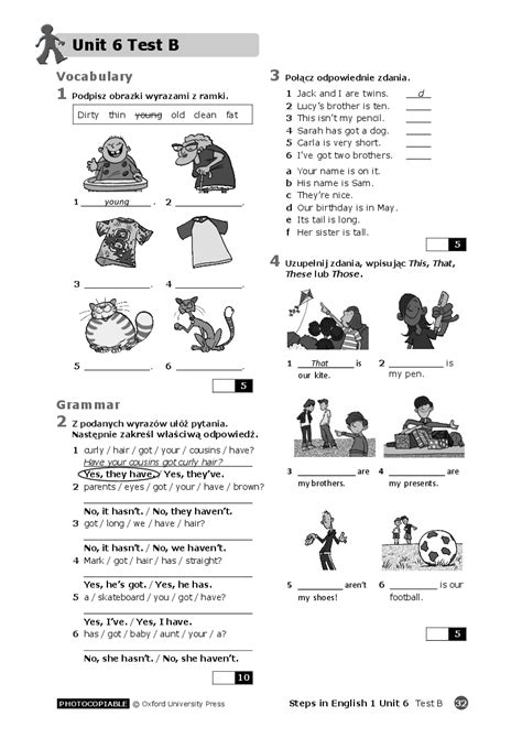 Steps in English 1 Unit 6 Test B - Pobierz pdf z Docer.pl