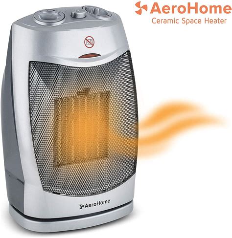 Aerohome 1500w 750w Ceramic Oscillating Space Heater Portable