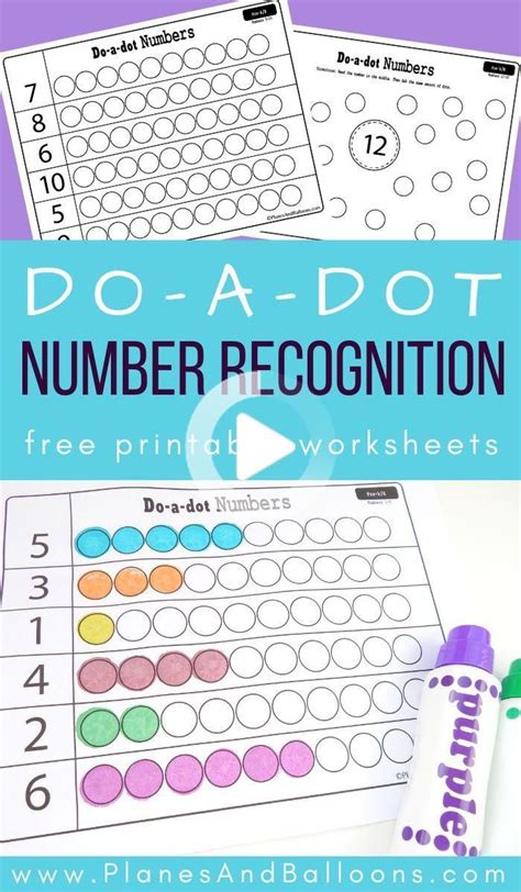 Dot Marker Number Recognition Worksheets Math Activities Preschool