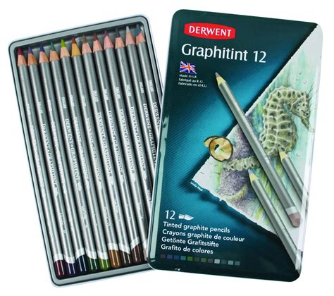 Derwent Graphitint Tin Set Of Tinted Graphite Water Soluble Colour Pencils Artist Pencils