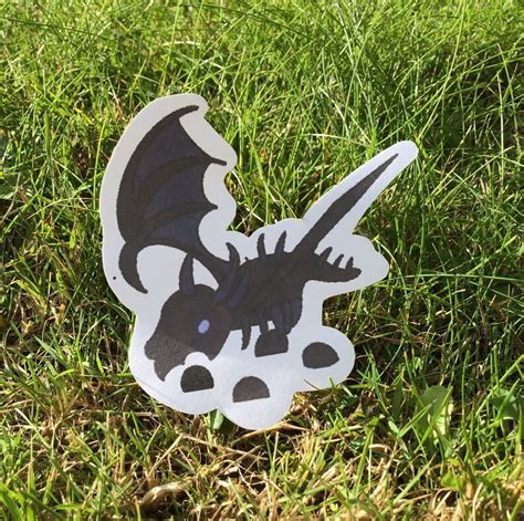 Matt Finish Roblox Adopt Me Shadow Dragon Sticker Asyik Accessories Patches