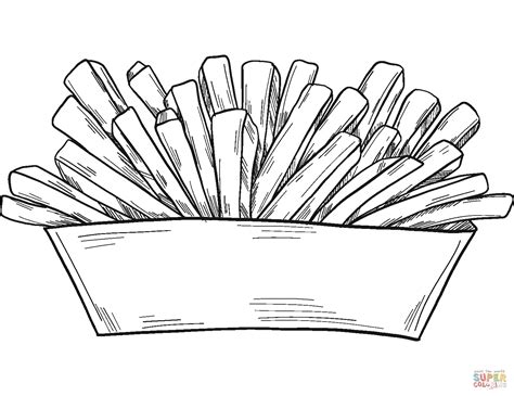 French Fries Coloring Page Free Printable Coloring Pages
