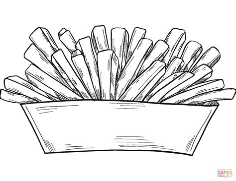 French Fries coloring page | Free Printable Coloring Pages