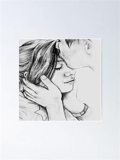 Boy Kissing Forehead Of Girl Beautiful Drawing Poster By Vasavi999