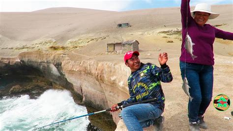 Mujer Pescadora Pesca Con Carnada Muy Muy Pesca En Peñas Youtube