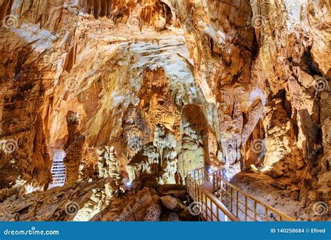 Scenic Underground Chamber Inside Tien Son Cave Vietnam Stock Photo