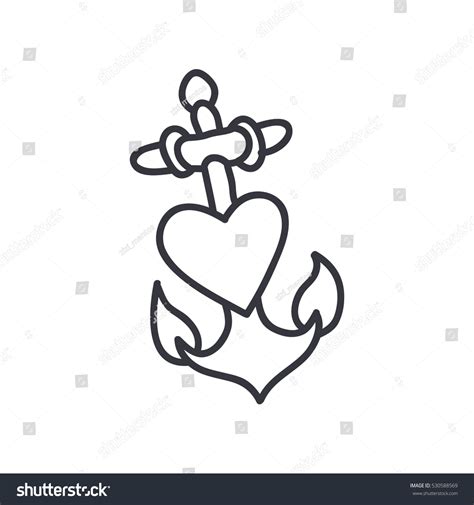 Anchor Heart Illustration