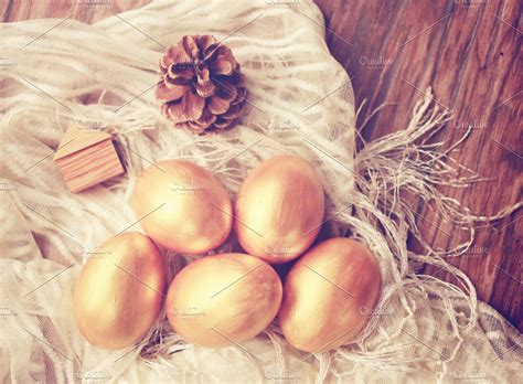 Gold Easter Eggs High Quality Holiday Stock Photos ~ Creative Market