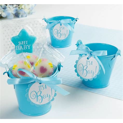 Blue Metal Pail Baby Shower Favor Kit 8ct Party City