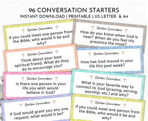 96 Christian Conversation Starters Christian Conversation Etsy