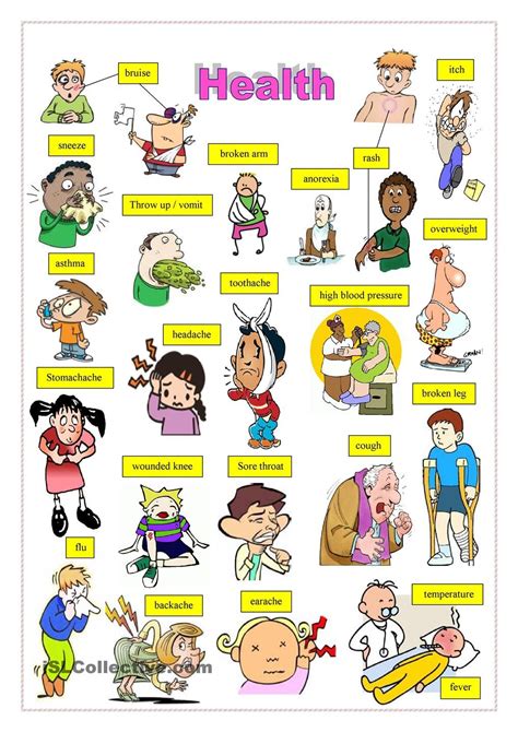 Health 1 Worksheets For Kids Health English Lessons