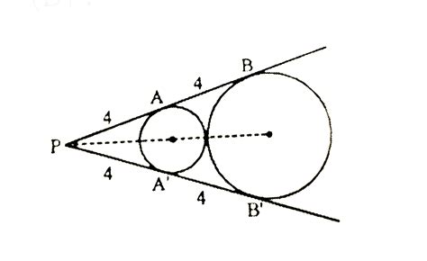 Two Circles Are Externally Tangent Lines Pab And Pab Are Common Tan