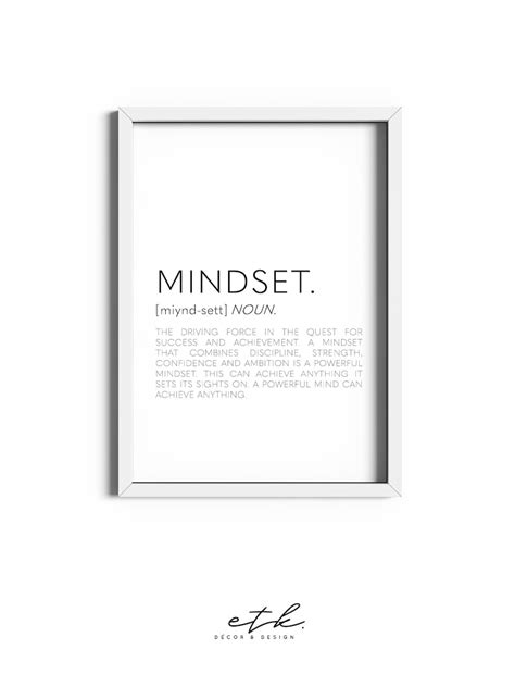 Mindset Definition Office Wall Art Home Office Print Inspirational