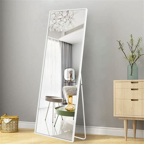 Neutype 65 X 22 White Full Length Mirror With Standing Holder Floor Mirror Large Wall Mounted