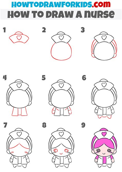 How To Draw A Nurse Easy Drawing Tutorial For Kids