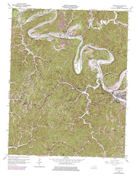 Jackson Topographic Map 124000 Scale Kentucky