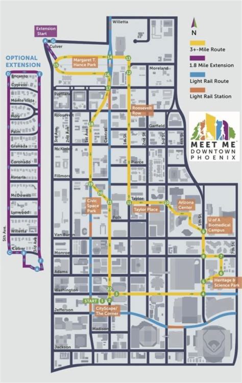 Downtown Phoenix Attractions Map
