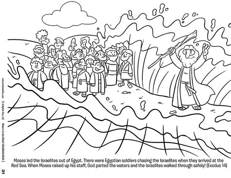 Moses Parting The Red Sea Coloring Page - Coloring Home