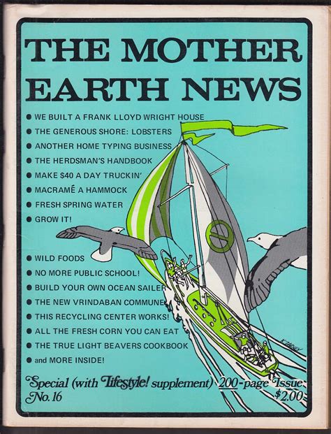 Mother Earth News Frank Lloyd Wright Jacques Cousteau