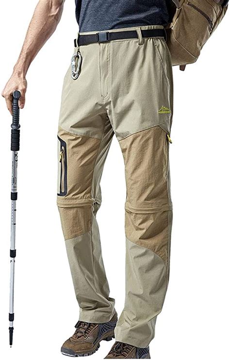 Ojkyk Mens Outdoor Hiking Convertible Pants Lightweight Quick Dry Breathable Zip Off Walking