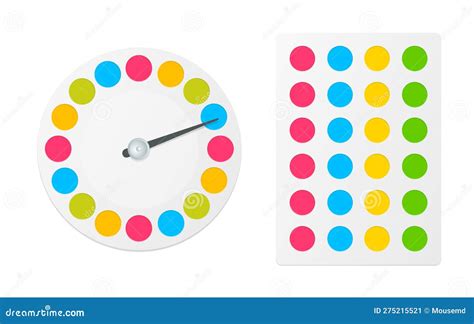 Twister Game Board And Mat With Color Circles Set Vector Stock Vector