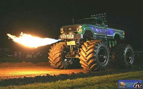 Godzilla Doing Some Flame Throwing Big Monster Trucks Monster Trucks