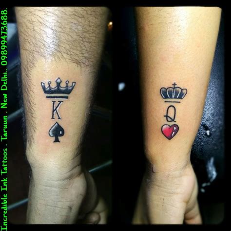 matching couple tattoos king and queen tumblr