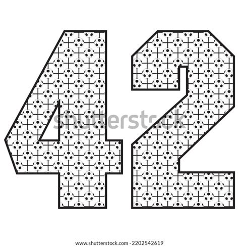 Number Forty Two Soccer Ball Pattern Stock Vector Royalty Free