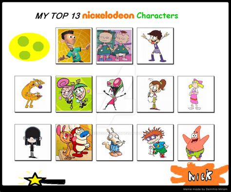 Top 13 Favorite Nick Characters By Mccraeiscook2017205 On Deviantart