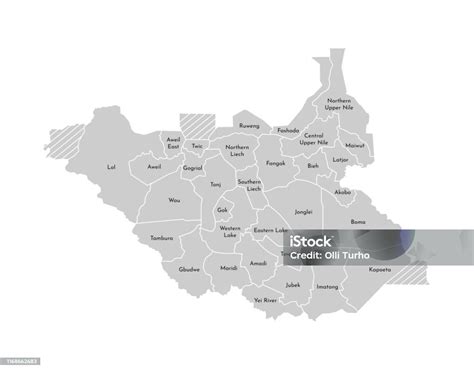 Vector Isolated Illustration Of Simplified Administrative Map Of South