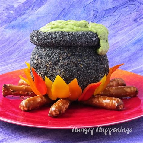 Cheese Ball Cauldron Halloween Themed Party Appetizers