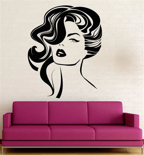 Wall Stickers Vinyl Decal Sexy Woman Hairstyle Fashion Beauty Salon