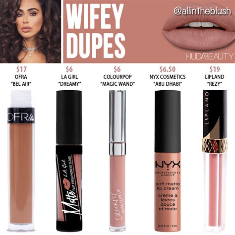 Huda Beauty Wifey Liquid Matte Lipstick Dupes
