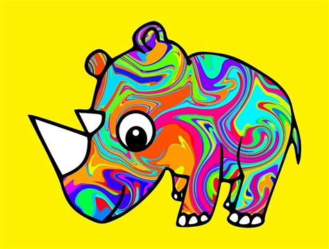 Colorful Rhino By Chris Butler
