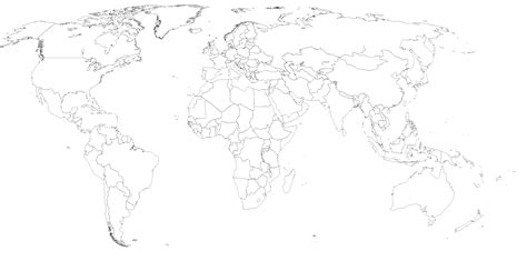 Fileworld Map Blank Black Lines 4500px Monochromepng Wikimedia Commons