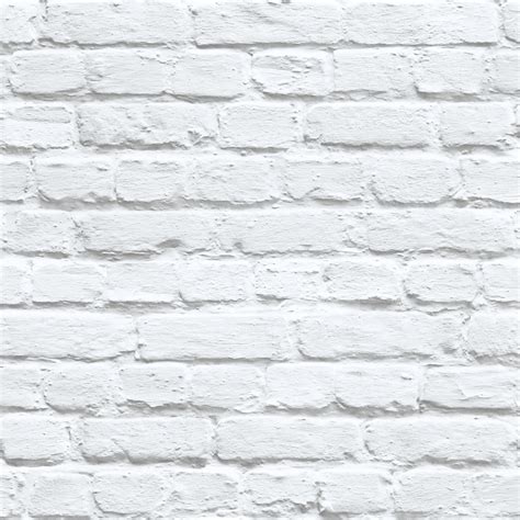 Muriva Painted White Brick Realistic Brick Effect Modern