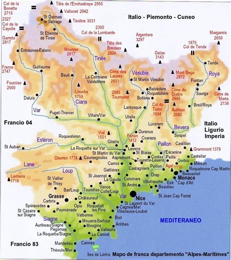 Carte Des Alpes Maritimes