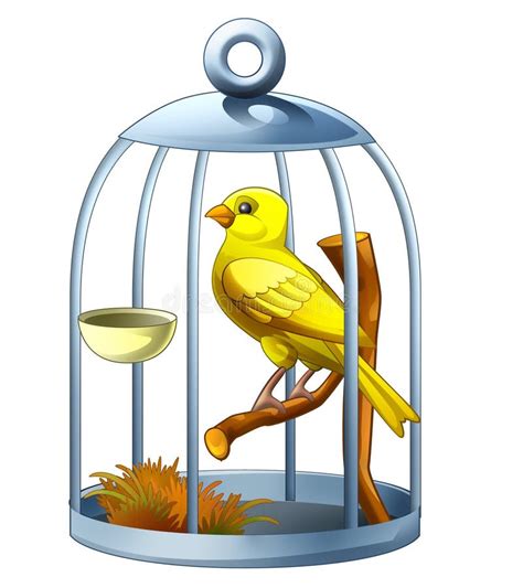 Vintage Image Pretty Canary Bird Cage The Graphics Fairy