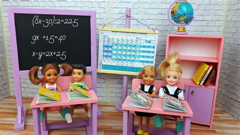 New Day At The Barbie Doll School House Classroom School Miniature Youtube